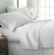 King Size Sheet Set Plain White Tc300 Satin Cotton Blanc De Blanc 250x280 4pcs
