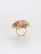Chrysothemiss Women's Ring Blossom Garden Multicolored Zircon Flower Design Gold-Plated