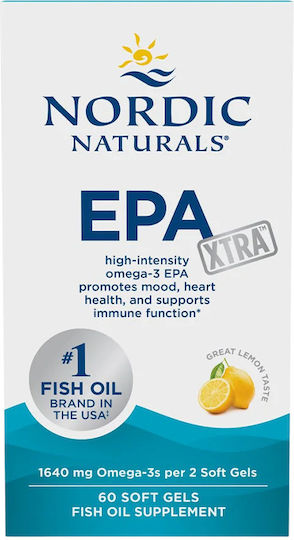Nordic Naturals EPA Xtra Fish Oil 1640mg 60 Softgels with Lemon Flavour