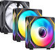 Jonsbo ZL-120BR Reverse Blade Case Fan 1800rpm 58.5cfm with ARGB Lighting and 4-Pin PWM Connection 3pcs