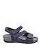 Leather Women's Flat Sandals Anatomic in Black Color