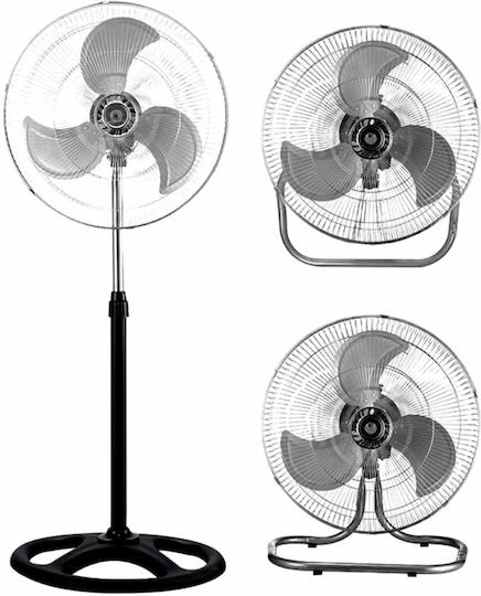 Newest FS-45 Πολυμορφικός Ανεμιστήρας 90W Διαμέτρου 45cm Ασημί