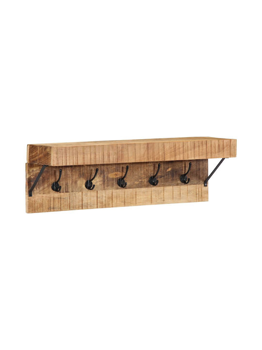 vidaXL Wooden Wall Hanger Brown 73x19x23cm 1pc