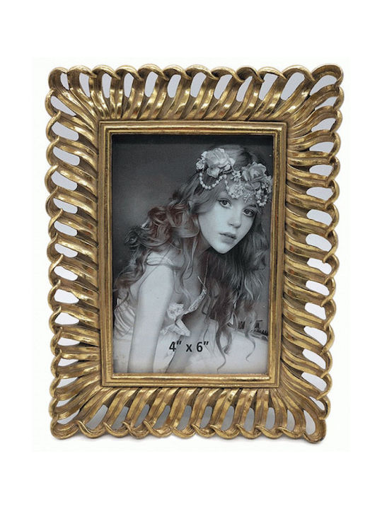 Inart Plastic Photo Frame With Gold Frame