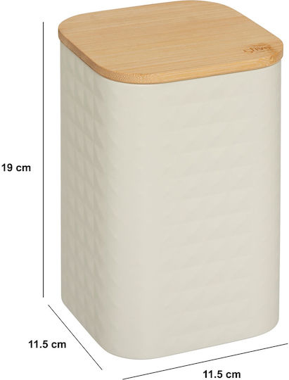5Five Box for Coffee Sugar Tea with Metallic Beige Lid 11.5x11.5x19cm