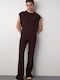 High Waist Sweatpants Flared Brown