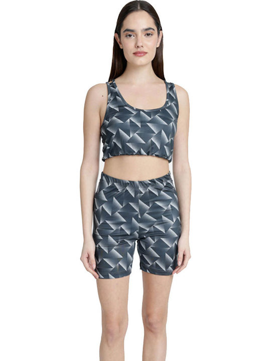 Women's Set with Sporty Shorts Grey, Black