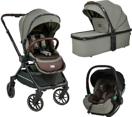 Bebe Stars Mirage Reglabil 3 în 1 Cărucior pentru copii Potrivit pentru Nou-născut Olive