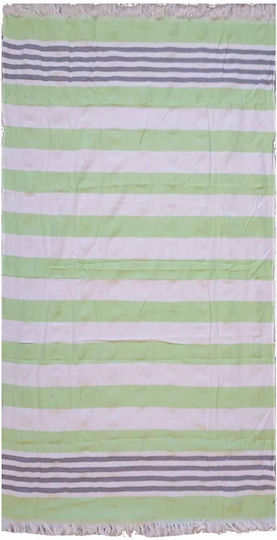 Amo La Casa Beach Towel Green with Fringes 180x100cm.