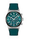 Boss Candor Ceas Barbat 41mm Cronograf Baterie cu Culoare Turcoaz Cauciuc Bratara