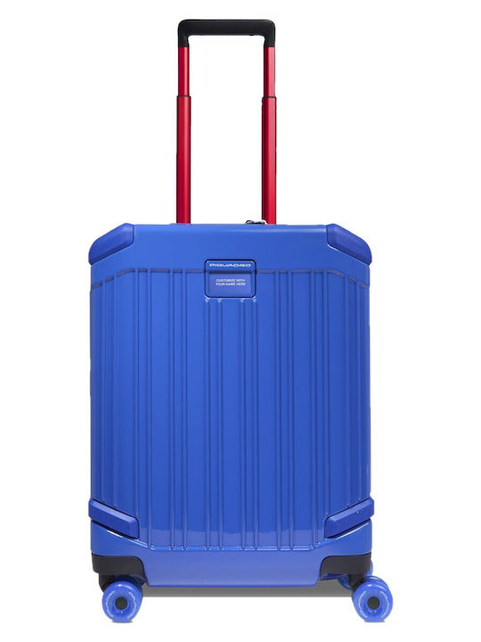Piquadro Cabin Hard Travel Suitcase Pop Blue with 4 Wheels Height 55cm