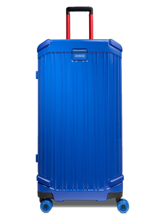 Piquadro Μεγάλη Βαλίτσα Ταξιδίου Σκληρή Pop Blue με 4 Ρόδες Ύψους 80εκ.