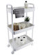 Eurocasa Floor Bathroom Shelf Plastic 77x38x26.5cm White