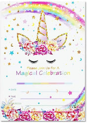 Traumhafte Partyeinladungen Kinderparty Umschläge 24 Stück Regenbogen Einhorn