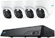 Reolink Surveillance System 4 Cameras Cameras IP 12MP with Recorder NVR & Hard Disk 2TB