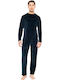 Ulisse Winter Herrenpyjama Baumwollene Oil Grün