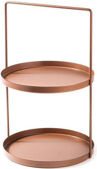 Aberto Design Μεταλλική Εταζέρα Πορτοκαλί Ø21xY33cm