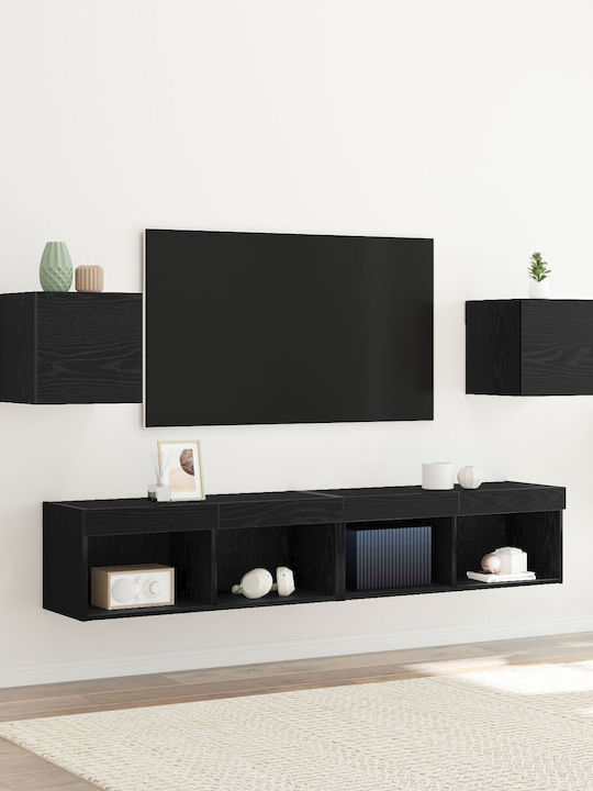 Living Room TV Unit Black Oak L30.5xW30xH30cm