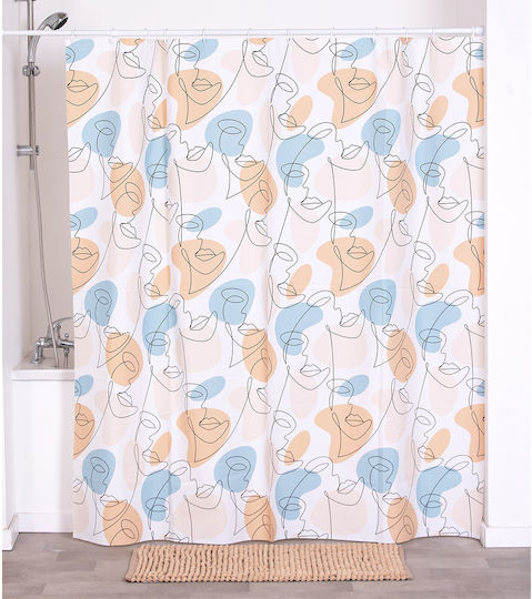 Eurocasa Duschvorhang 180x180cm Mehrfarbig