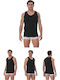 Herren Unterhemden BLACK 4Packung