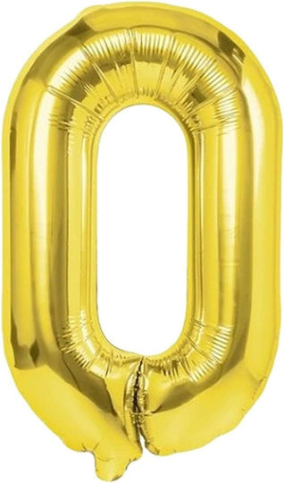 Balloon Foil Jumbo Number 0 Gold 80cm