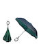 Handle Automatic Umbrella with Walking Stick Purple