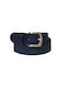 Breit Herren Gürtel Leder Blau