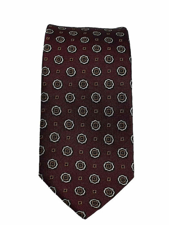 Venturi Men's Tie Printed in Burgundy Color