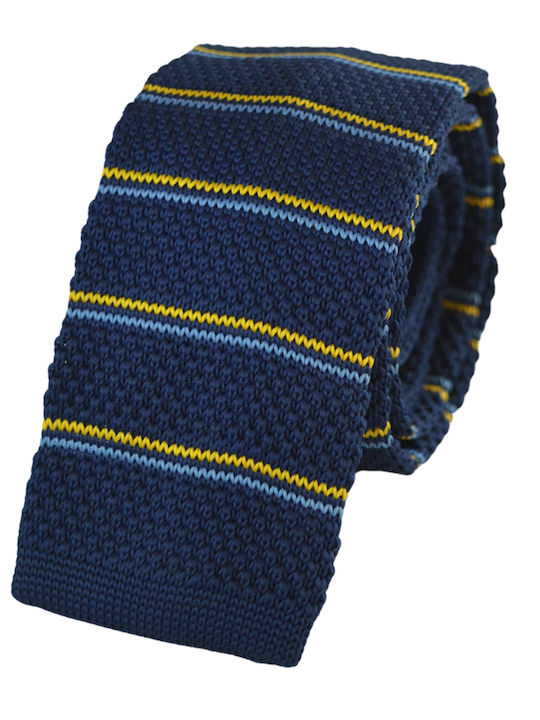 GW Men's Tie Synthetic Knitted Printed in Blue Color