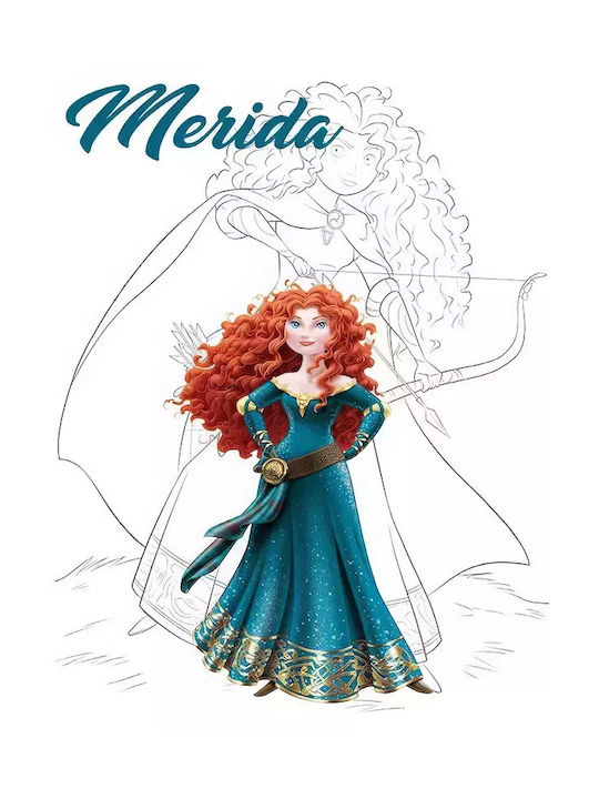 Παιδικό Κάδρο Princess Merida με Μαύρη Κορνίζα από Ξύλο 21x30εκ.
