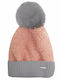Pom Pom Beanie Γυναικείος Σκούφος Πλεκτός σε Ροζ χρώμα