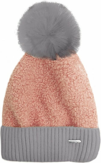 Pom Pom Beanie Frauen Beanie Gestrickt in Rosa Farbe