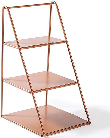 Aberto Design Μεταλλική Εταζέρα Πορτοκαλί Ø16xY30.5cm Π16xΜ17xΥ30.5cm