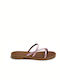 Leather Women's Flat Sandals in Pink Color