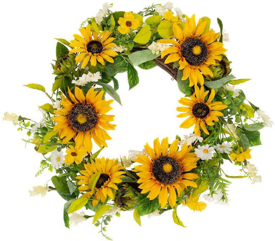Decorative Yellow Sunflower Wreath Ø48x10cm Iliadis 89776