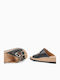 Leather Women's Flat Sandals Anatomic in Black Color