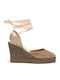 Women's Suede Platform Espadrilles Beige