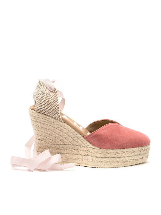 Suede Women's Suede Platform Espadrilles Pink