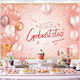 Banner de fundal aniversar roz auriu Natooz 210x150cm
