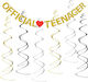 Banner 13. Geburtstag Goldglitter Rotes Herz Hängedekoration