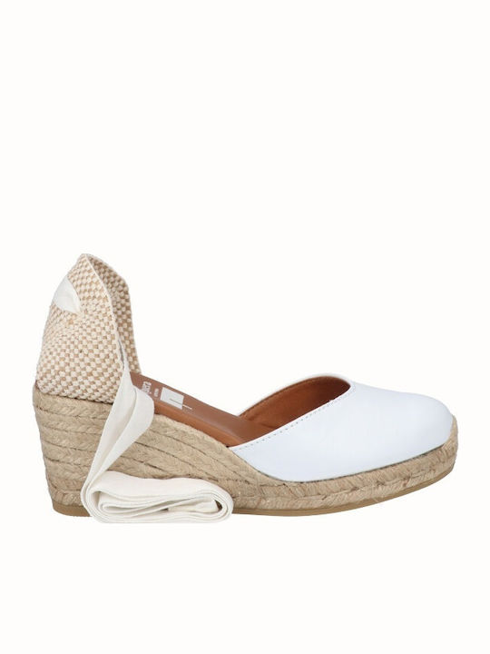 Damenplattformen im Espadrilles-Stil Weiß