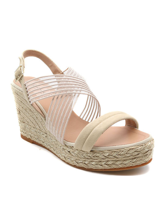 Damenplattformen Beige
