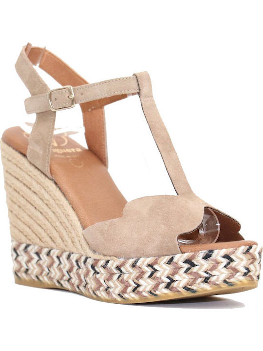 Vitelo Platforme dama în Tip Espadrile Bej