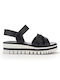 Anatomic Women's Leather Ankle Strap Platforms Black