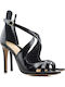 Leder Pumps mit Stiletto-Absatz Schwarz