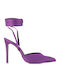 Leather Pointed Toe Purple Heels