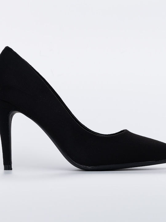 Anatomic Suede Pointed Toe Stiletto Black High Heels