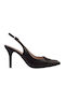Leder Pumps mit Riemchen Schwarz