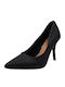 Synthetic Leather Pointed Toe Black Heels