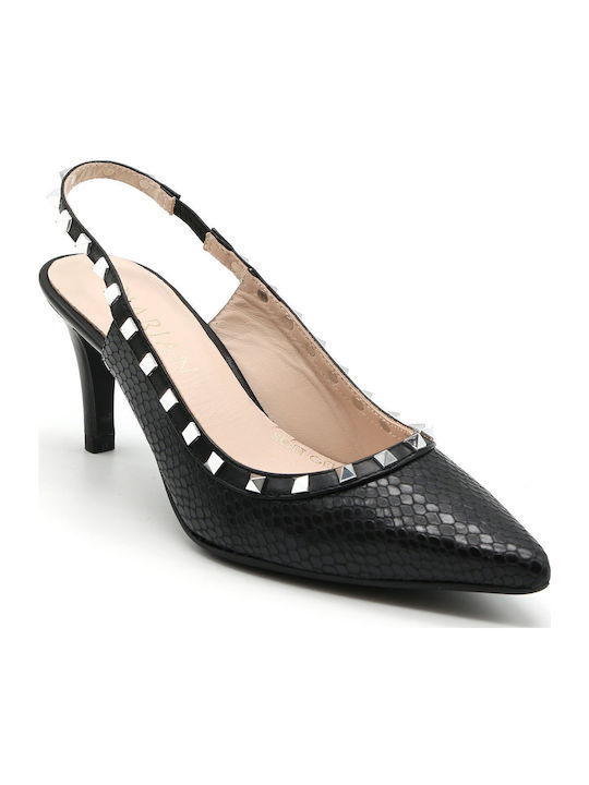 Leder Pumps Schwarz